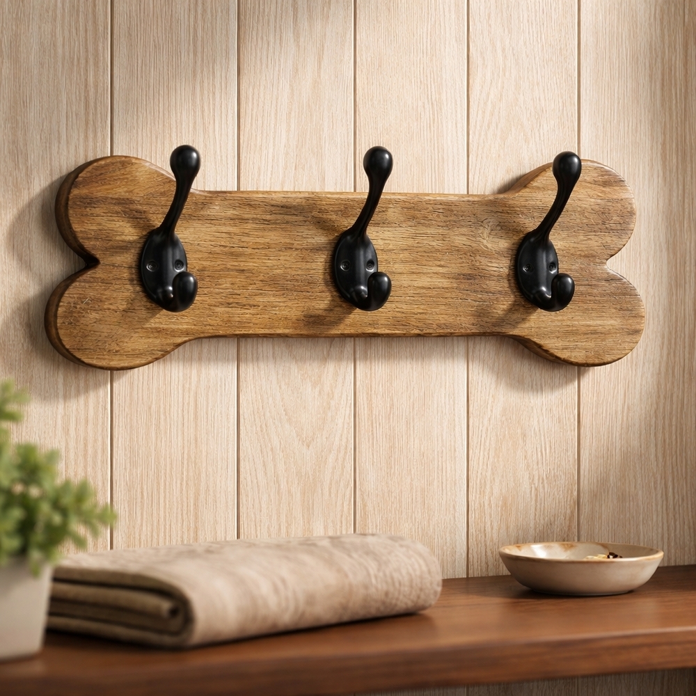 COPY - Solid Wood Hanging Hook Dog Bone Design